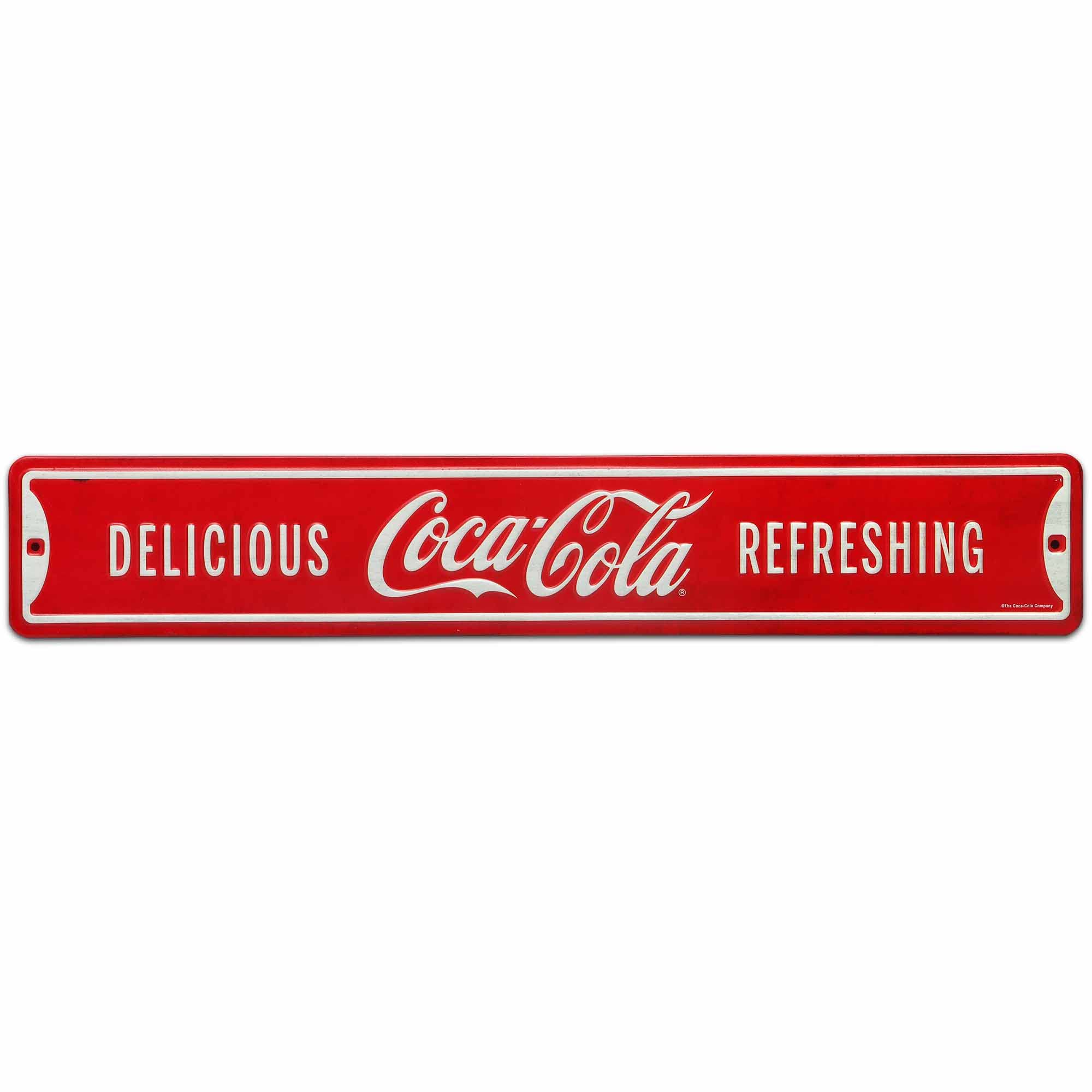 Coca Cola 看板 Enjoy Coca-Cola Sign: Original Vintage Tin Litho Vending
